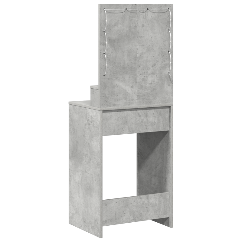 vidaXL Sminkasztal polcokkal Beton szürke 50 x 41 x 135 cm Faanyag
