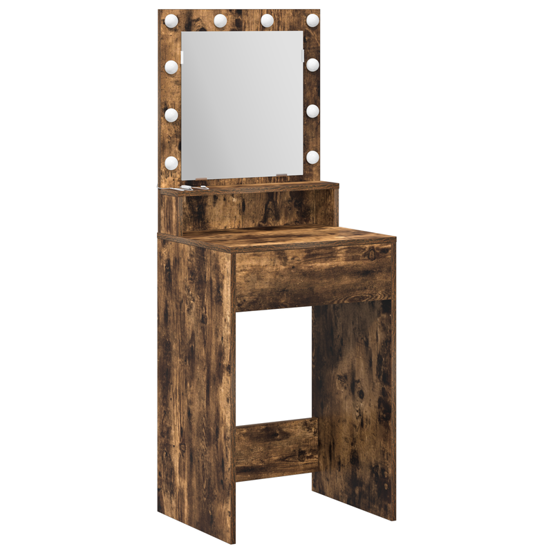 vidaXL Sminkasztal polcokkal Füstölt tölgy 50 x 41 x 135 cm Faanyag