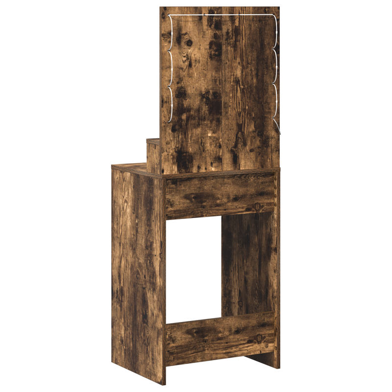 vidaXL Sminkasztal polcokkal Füstölt tölgy 50 x 41 x 135 cm Faanyag