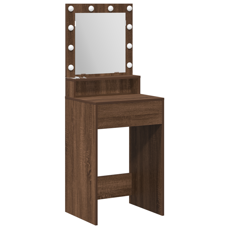 vidaXL Sminkasztal polcokkal Barna Tölgy 50 x 41 x 135 cm Faanyag