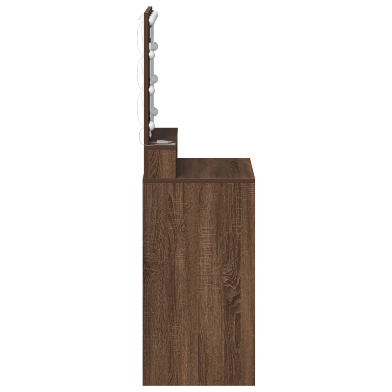 vidaXL Sminkasztal polcokkal Barna Tölgy 50 x 41 x 135 cm Faanyag