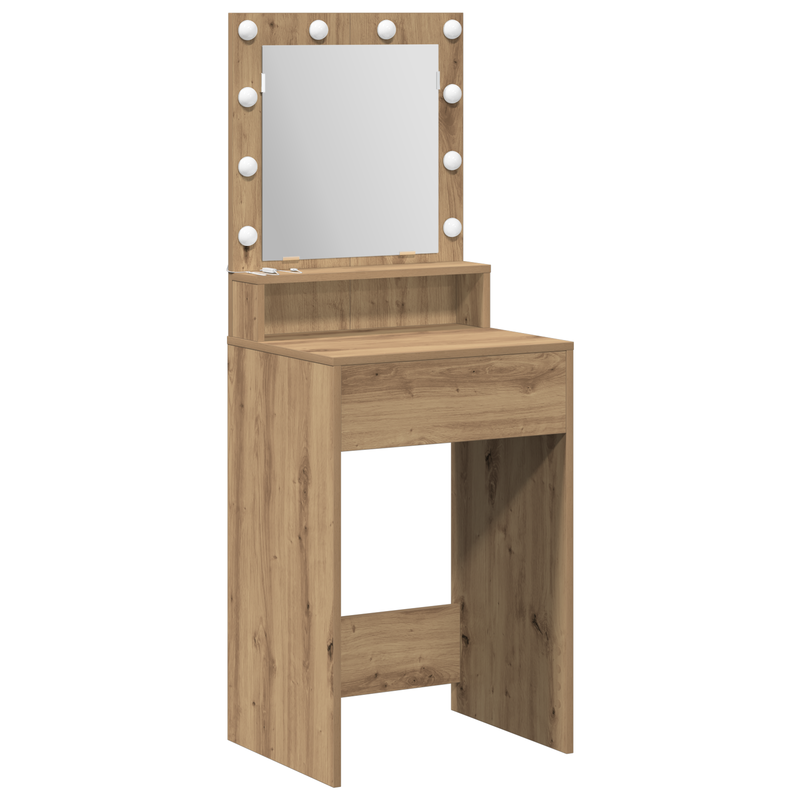 vidaXL Sminkasztal polcokkal kézműves tölgy 50 x 41 x 135 cm Faanyag