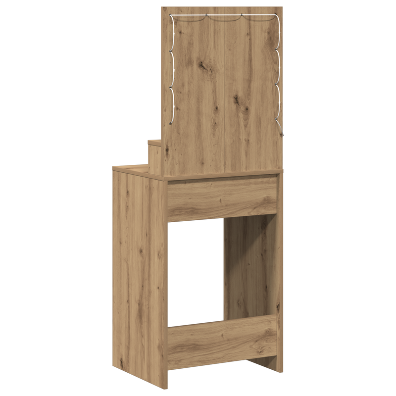 vidaXL Sminkasztal polcokkal kézműves tölgy 50 x 41 x 135 cm Faanyag