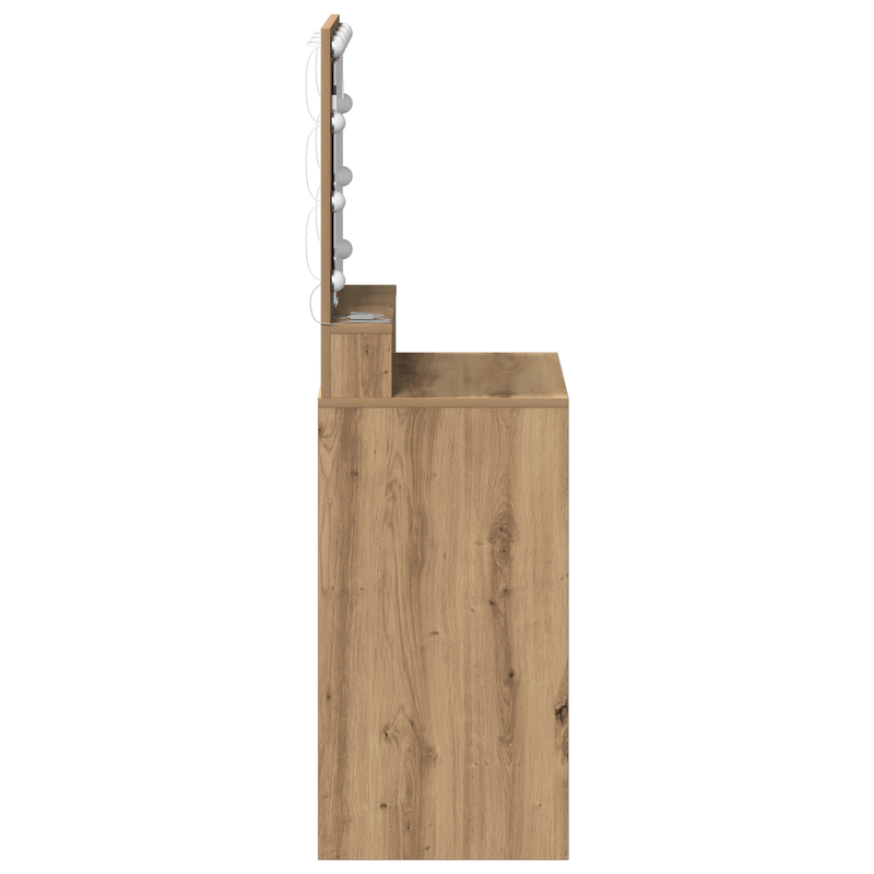 vidaXL Sminkasztal polcokkal kézműves tölgy 50 x 41 x 135 cm Faanyag