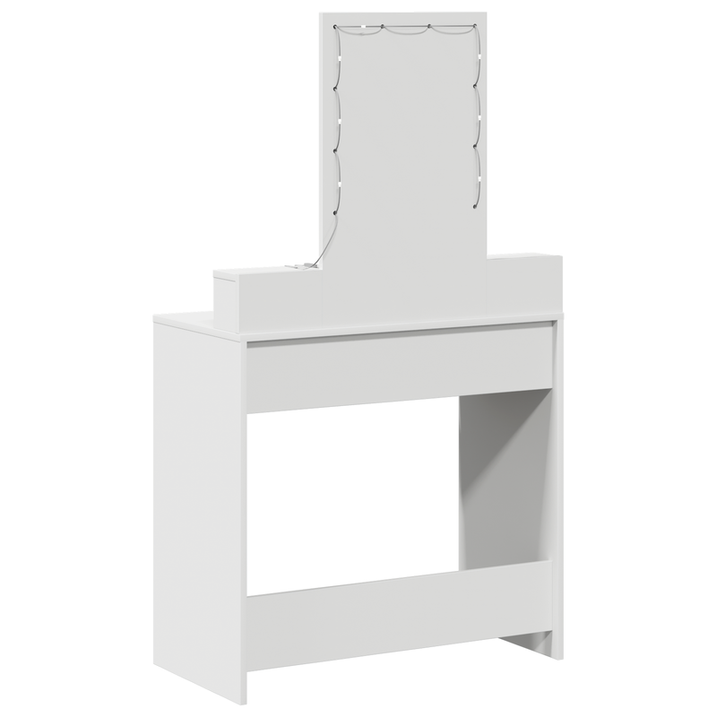 vidaXL Öltözködőasztal fiókkal tükörrel Fehér 79 x 41 x 140 cm Faanyag