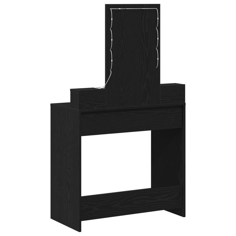 vidaXL Öltözködőasztal fiókkal Fekete 79 x 41 x 140 cm Faanyag