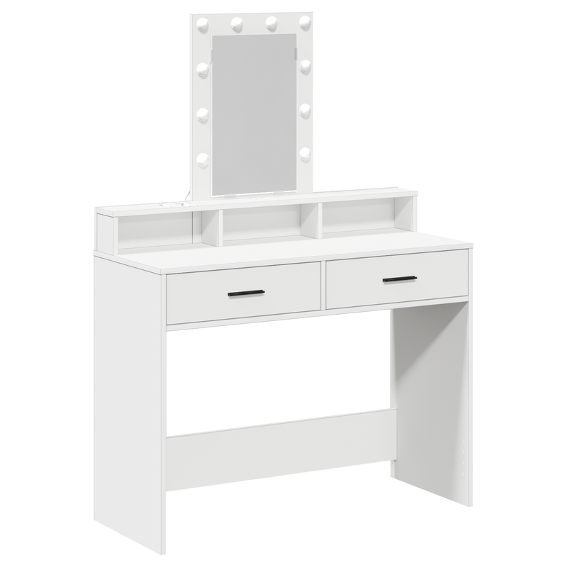 vidaXL Öltözködőasztal fiókkal Fehér 100 x 41 x 140 cm Faanyag