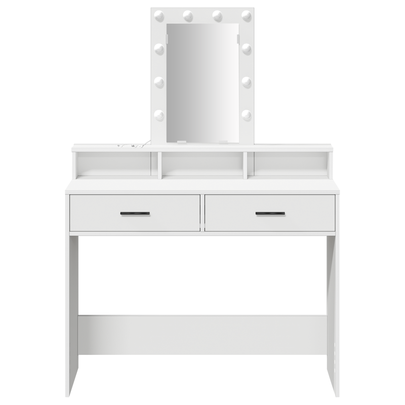 vidaXL Öltözködőasztal fiókkal Fehér 100 x 41 x 140 cm Faanyag