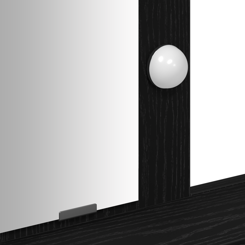 vidaXL Öltözködőasztal fiókkal Fekete 100 x 41 x 140 cm Faanyag