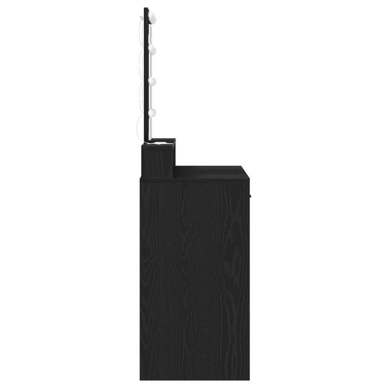 vidaXL Öltözködőasztal fiókkal Fekete 100 x 41 x 140 cm Faanyag