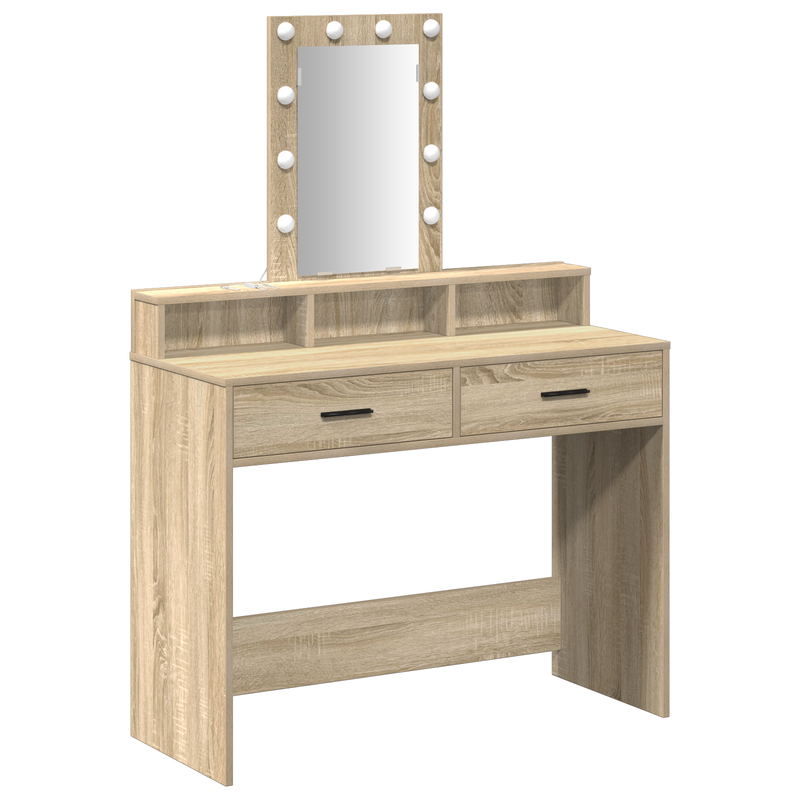 vidaXL Öltözködőasztal fiókkal Barna 100 x 41 x 140 cm Faanyag