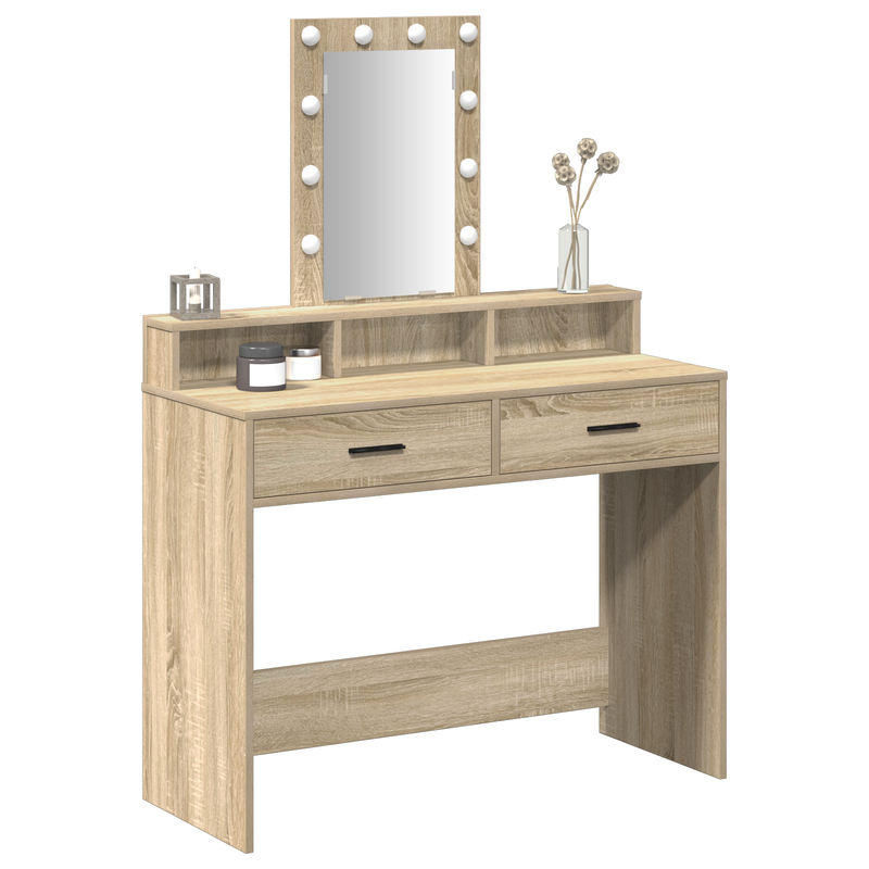 vidaXL Öltözködőasztal fiókkal Barna 100 x 41 x 140 cm Faanyag