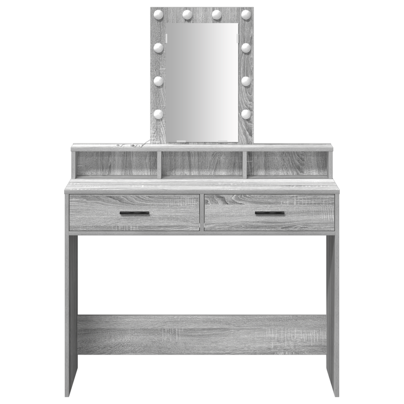 vidaXL Öltözködőasztal fiókkal Szürke 100 x 41 x 140 cm Faanyag