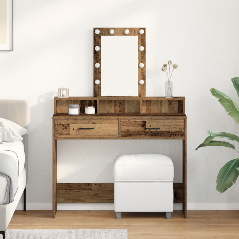 vidaXL Öltözködőasztal fiókkal Barna 100 x 41 x 140 cm Faanyag