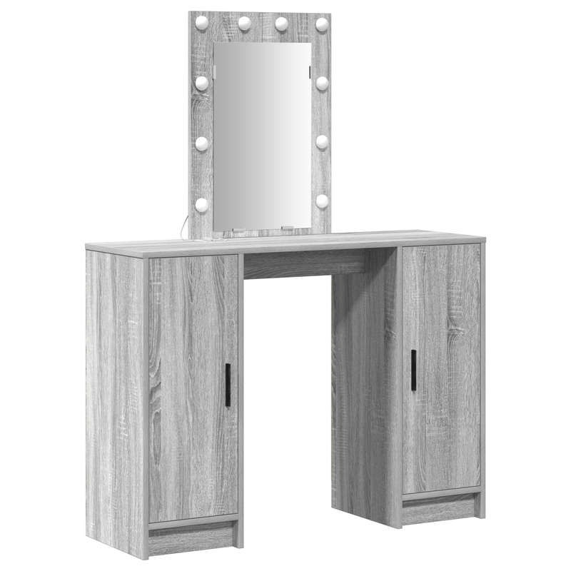 vidaXL Öltözködőasztal tárolóval Szürke 102 x 33 x 135 cm Faanyag