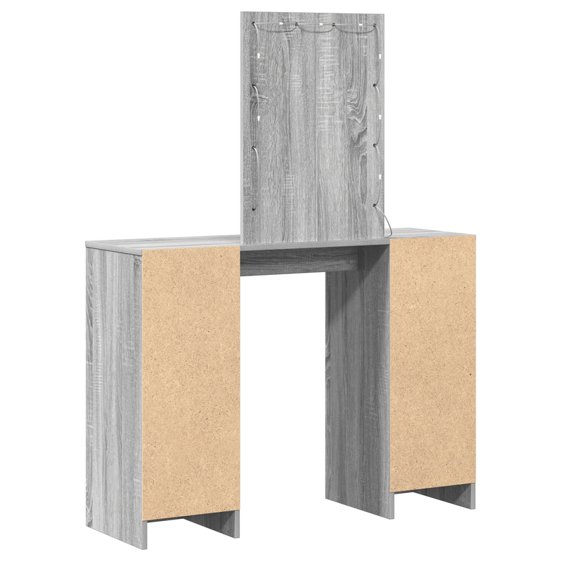 vidaXL Öltözködőasztal tárolóval Szürke 102 x 33 x 135 cm Faanyag