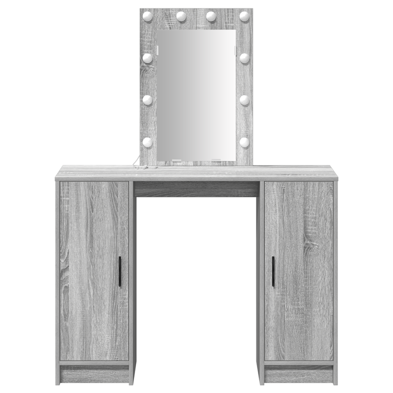 vidaXL Öltözködőasztal tárolóval Szürke 102 x 33 x 135 cm Faanyag