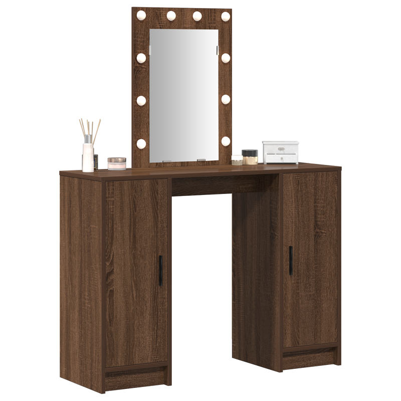 vidaXL Öltözködőasztal tárolóval Barna 102 x 33 x 135 cm Faanyag