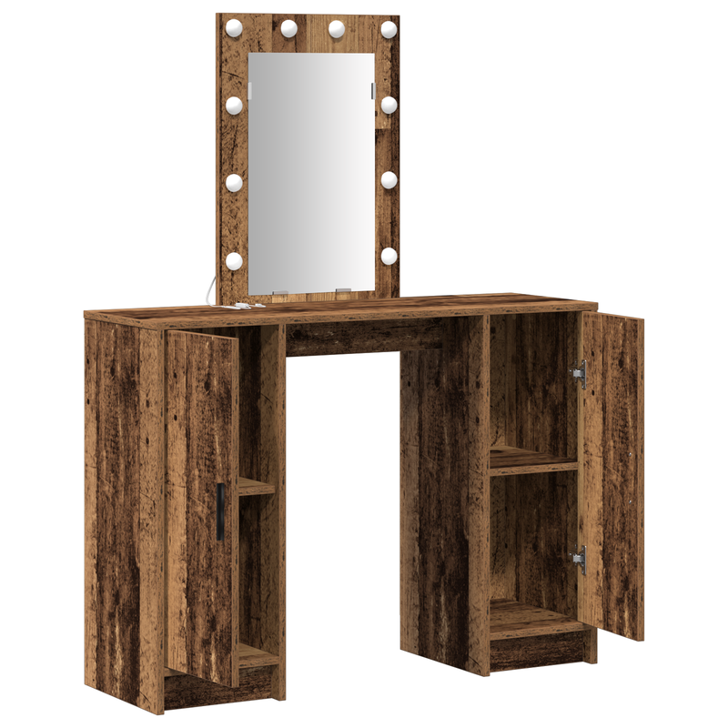 vidaXL Öltözködőasztal tárolóval Barna 102 x 33 x 135 cm Faanyag