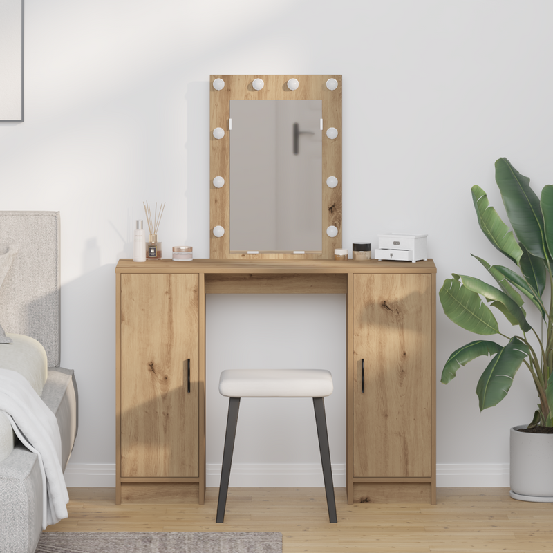 vidaXL Öltözködőasztal tárolóval Barna 102 x 33 x 135 cm Faanyag