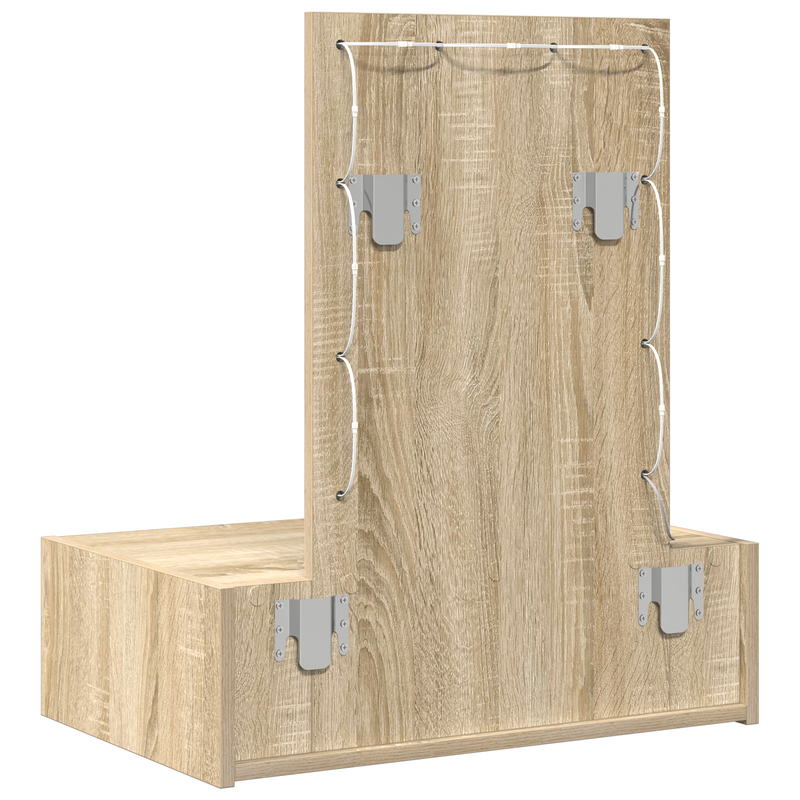 vidaXL Öltözködőasztal LED -es lámpákkal Barna 60 x 40 x 70 cm Faanyag