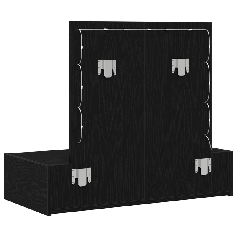 vidaXL Öltözködőasztal fiókkal tükörrel Fekete 83 x 40 x 70 cm Faanyag