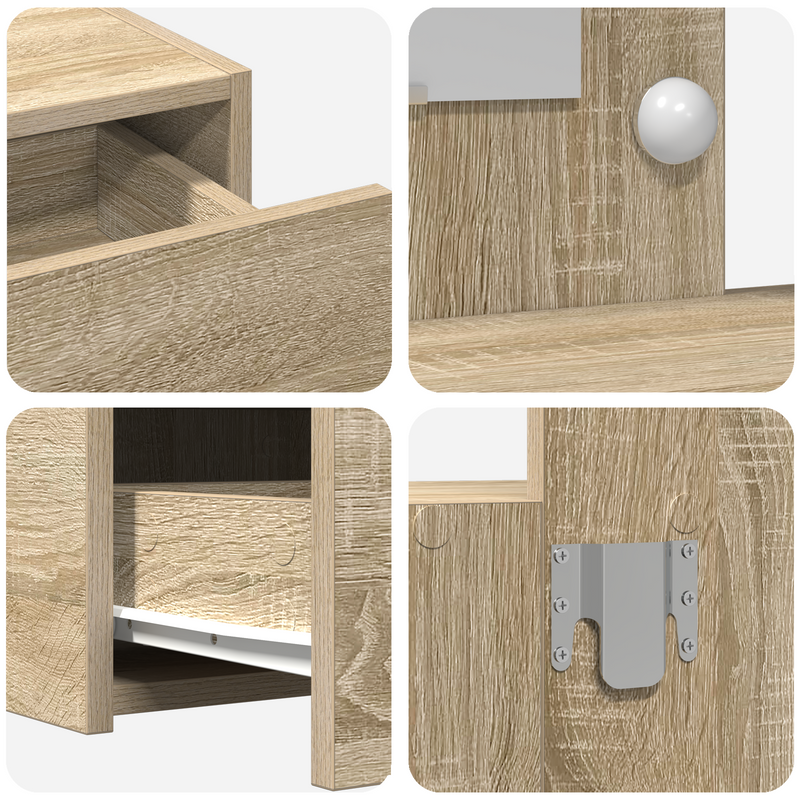 vidaXL Öltözködőasztal LED -es lámpákkal Barna 83 x 40 x 70 cm Faanyag