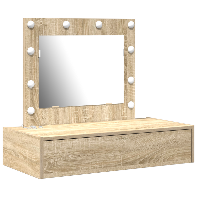 vidaXL Öltözködőasztal LED -es lámpákkal Barna 83 x 40 x 70 cm Faanyag