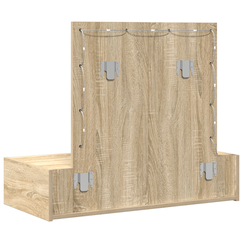 vidaXL Öltözködőasztal LED -es lámpákkal Barna 83 x 40 x 70 cm Faanyag