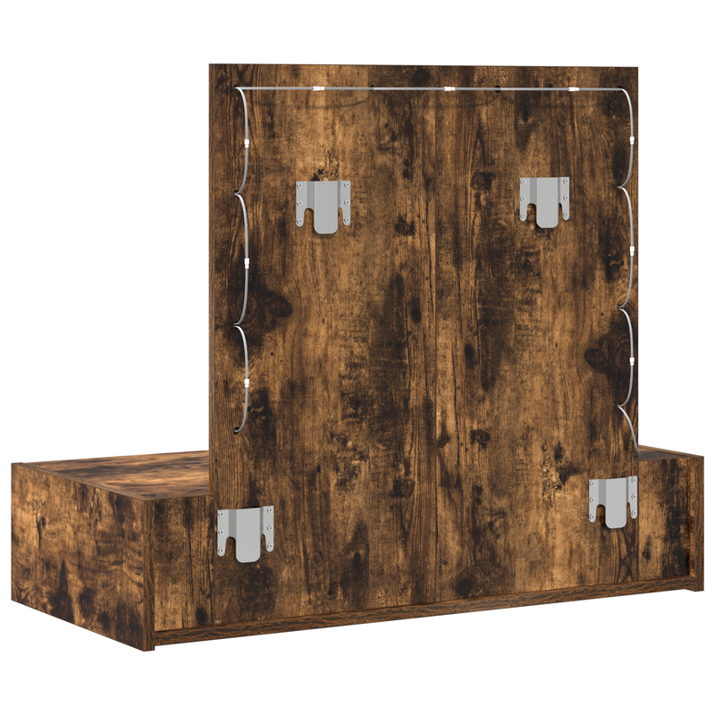 vidaXL Öltözködőasztal LED -es lámpákkal Barna 83 x 40 x 70 cm Faanyag