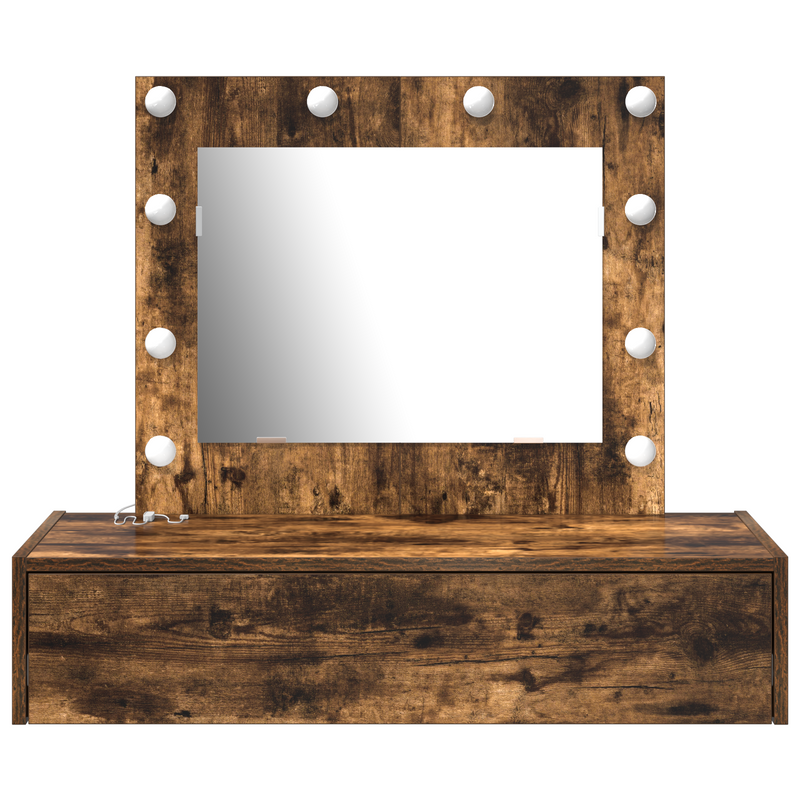 vidaXL Öltözködőasztal LED -es lámpákkal Barna 83 x 40 x 70 cm Faanyag