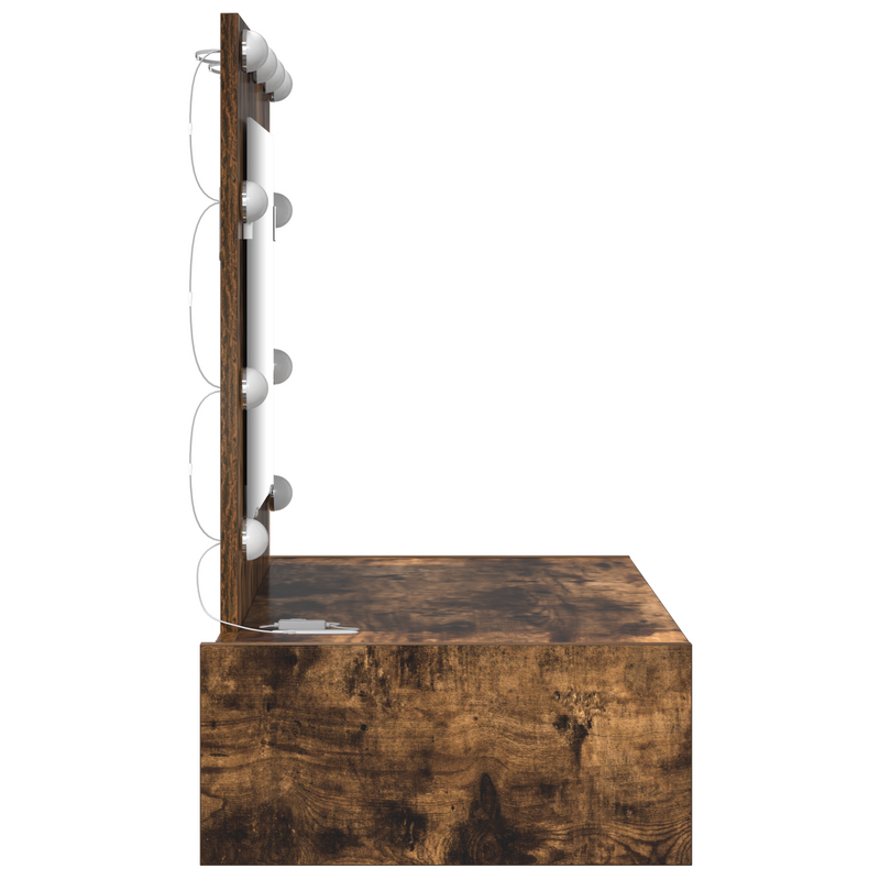 vidaXL Öltözködőasztal LED -es lámpákkal Barna 83 x 40 x 70 cm Faanyag