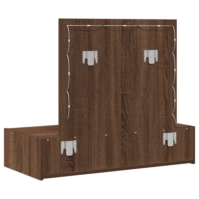 vidaXL Öltözködőasztal LED -es lámpákkal Barna 83 x 40 x 70 cm Faanyag