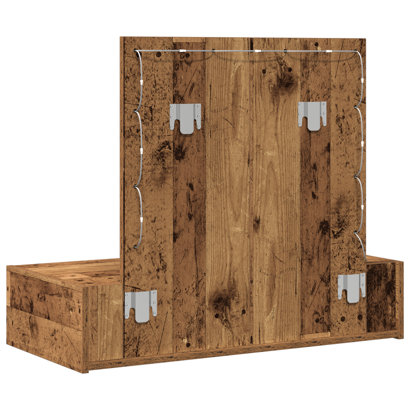 vidaXL Öltözködőasztal LED -es lámpákkal Barna 83 x 40 x 70 cm Faanyag