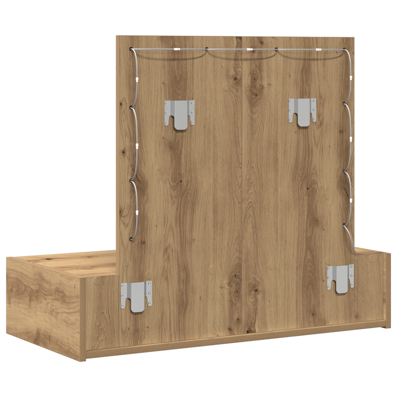 vidaXL Öltözködőasztal LED -es lámpákkal Barna 83 x 40 x 70 cm Faanyag