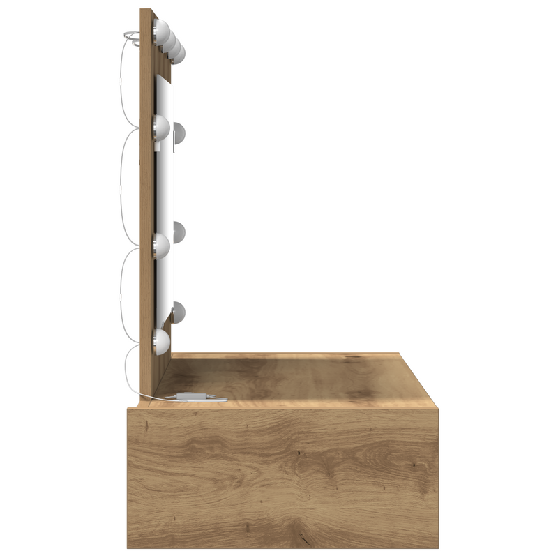 vidaXL Öltözködőasztal LED -es lámpákkal Barna 83 x 40 x 70 cm Faanyag