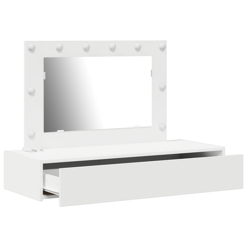 vidaXL Öltözködőasztal fiókkal tükörrel Fehér 100 x 40 x 70 cm Faanyag