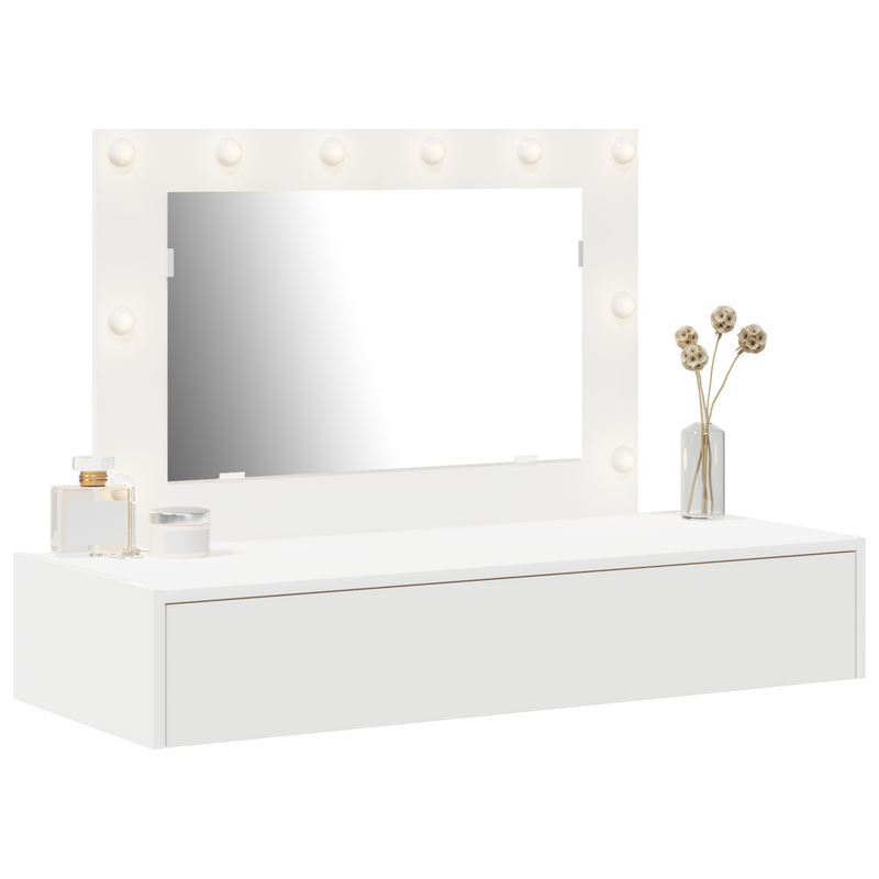 vidaXL Öltözködőasztal fiókkal tükörrel Fehér 100 x 40 x 70 cm Faanyag