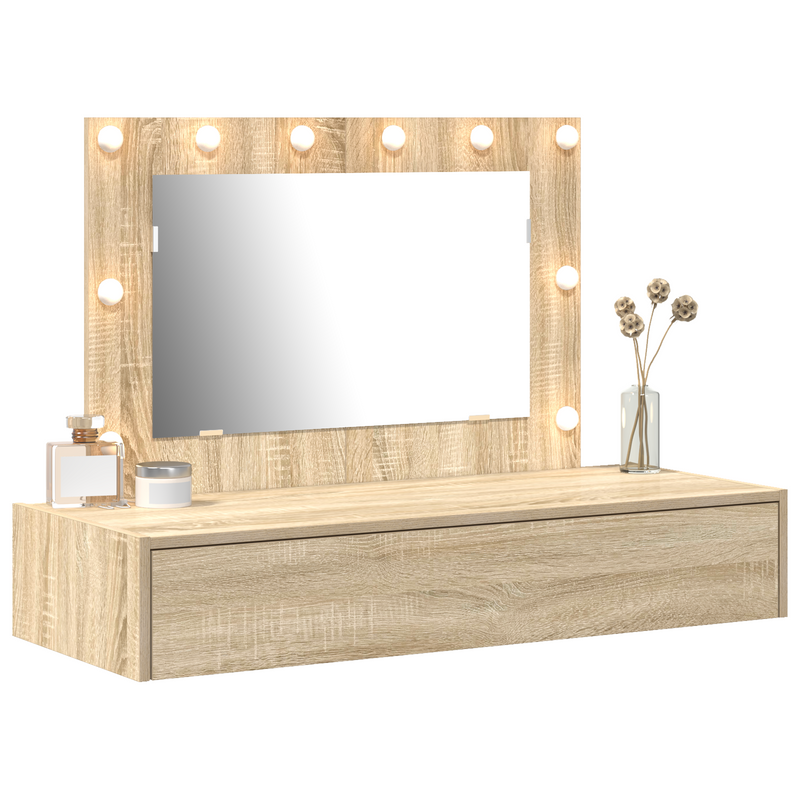 vidaXL Öltözködőasztal fiókkal tükörrel Barna 100 x 40 x 70 cm Faanyag