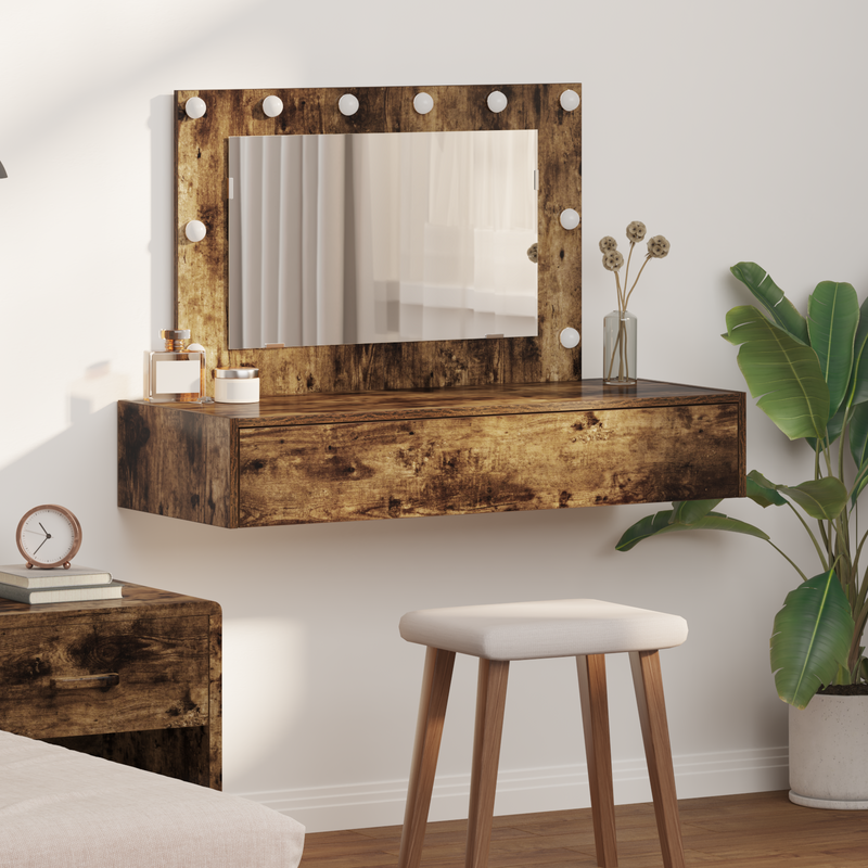 vidaXL Öltözködőasztal fiókkal tükörrel Barna 100 x 40 x 70 cm Faanyag