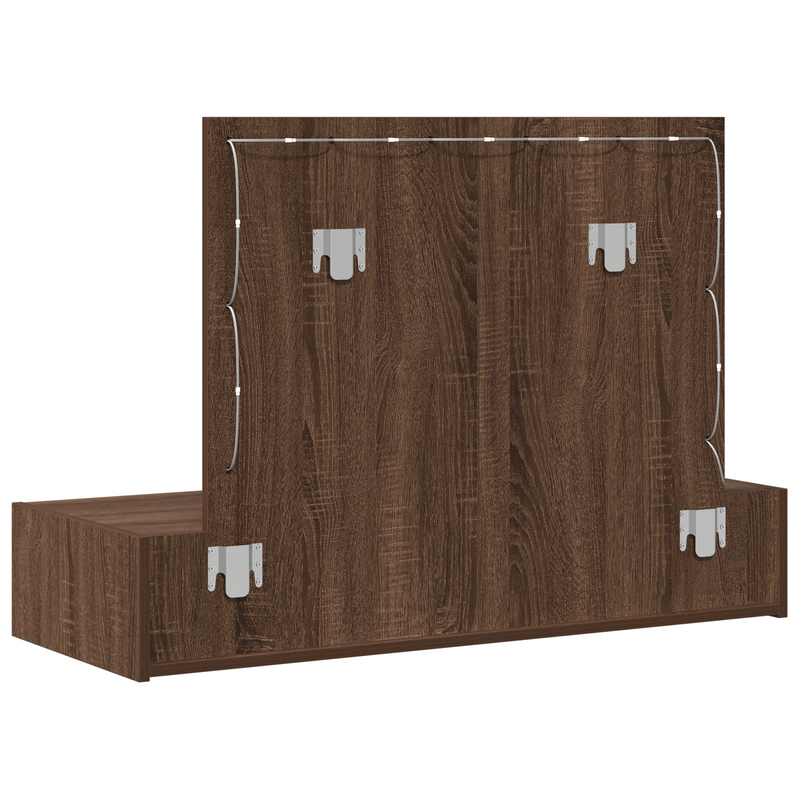 vidaXL Öltözködőasztal fiókkal tükörrel Barna 100 x 40 x 70 cm Faanyag