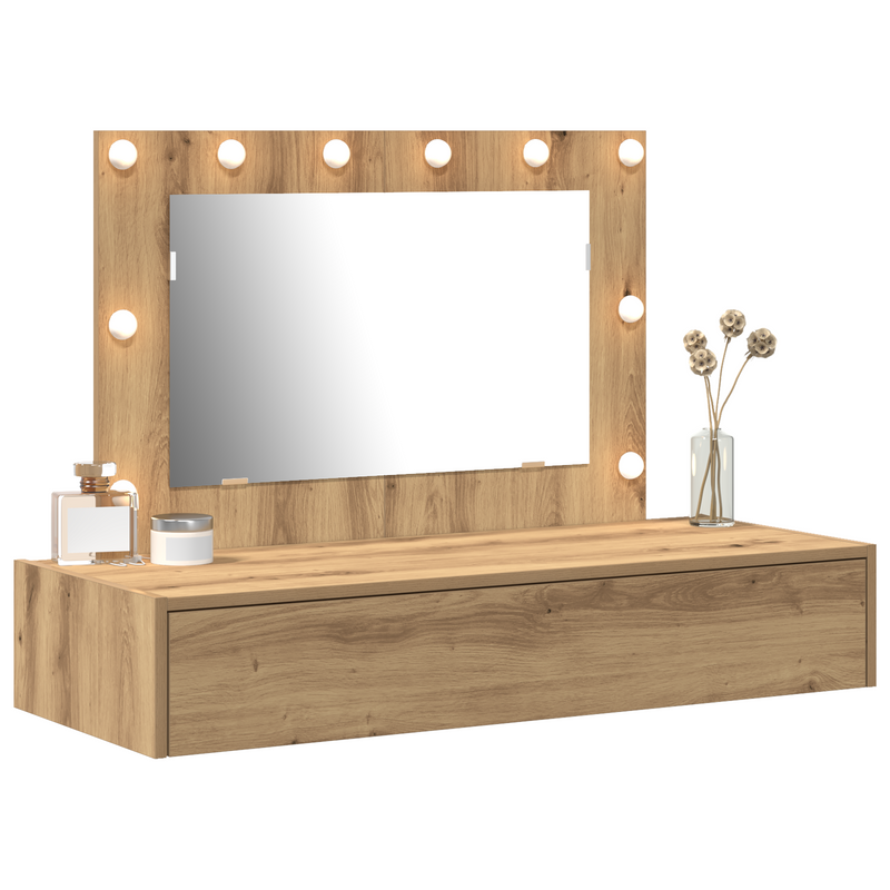 vidaXL Öltözködőasztal fiókkal tükörrel Barna 100 x 40 x 70 cm Faanyag