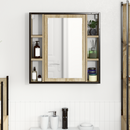vidaXL Tükörszekrény polcokkal Sonoma tölgy 60 x 16 x 60 cm Faanyag