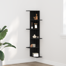 vidaXL Fali Sarok Polc polcokkal Fekete tölgy 36,5 x 36,5 x 140 cm
