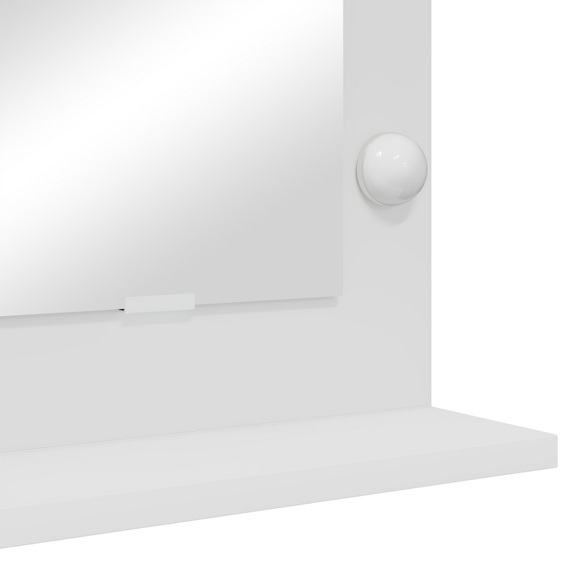 vidaXL Toalett Tükör Fehér 60 x 55 x 18 cm Megmunkált fa és üveg