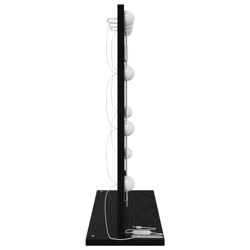 vidaXL Toalett Tükör LED -es lámpákkal Fekete tölgy 60 x 55 x 18 cm