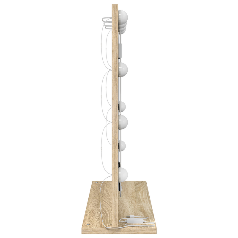 vidaXL Toalett Tükör LED -es lámpákkal Sonoma tölgy 60 x 55 x 18 cm