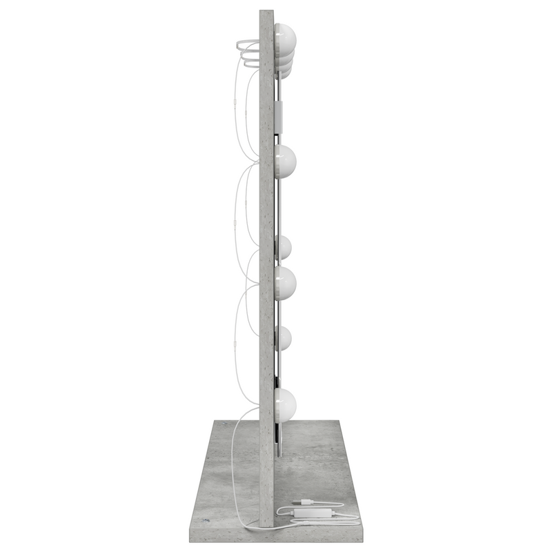 vidaXL Toalett Tükör LED -es lámpákkal Beton Szürke 60 x 55 x 18 cm