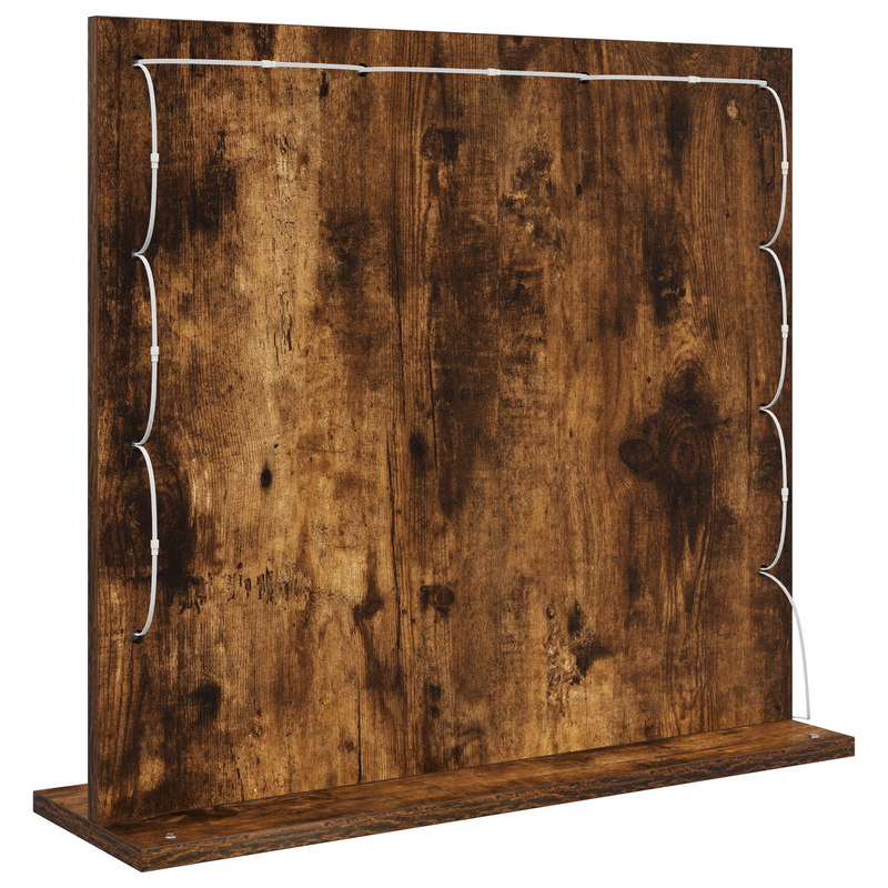 vidaXL Toalett Tükör LED -es lámpákkal Füstölt tölgy 60 x 55 x 18 cm
