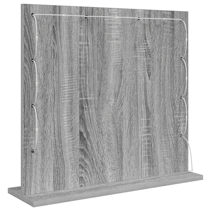 vidaXL Toalett Tükör LED -es lámpákkal Szürke Sonoma 60 x 55 x 18 cm